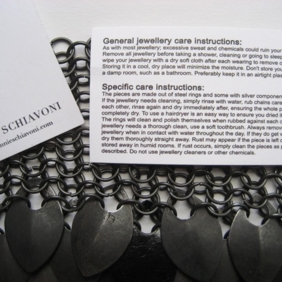 Fannie Schiavoni - Leather & Oxidized Steel Scale Necklace - Picture 4 of 5